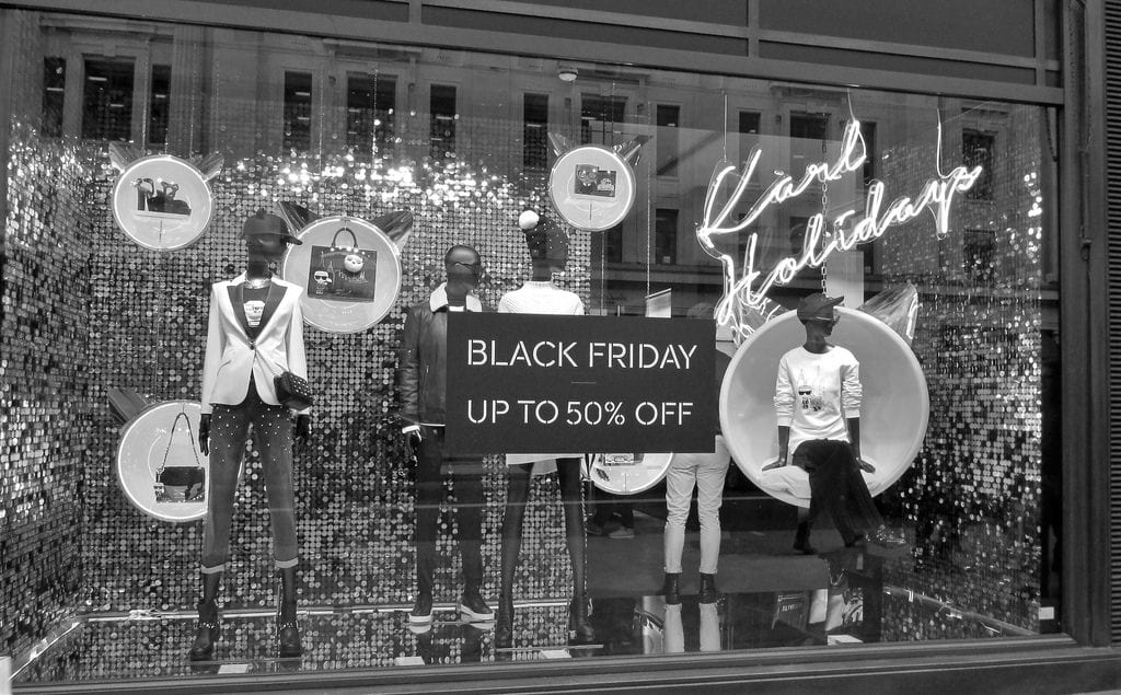 Black Friday Sales Window Display